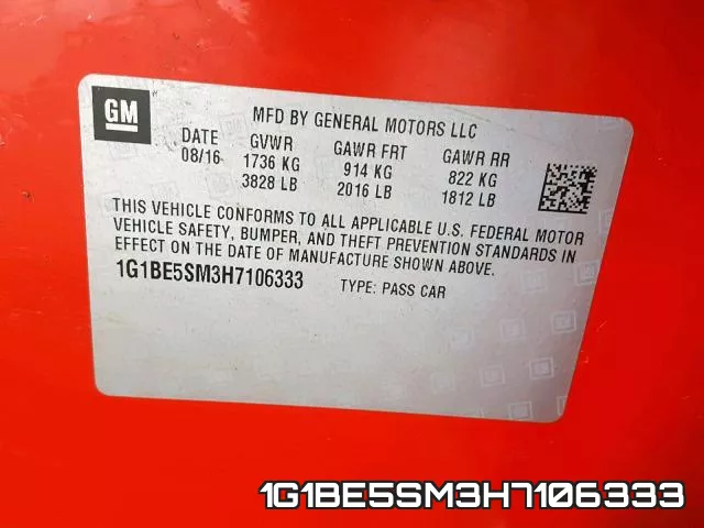 1G1BE5SM3H7106333 фото 2