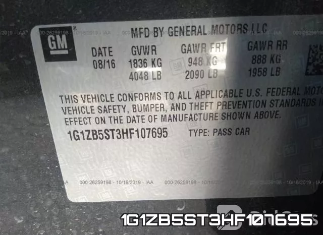 1G1ZB5ST3HF107695 фото 10