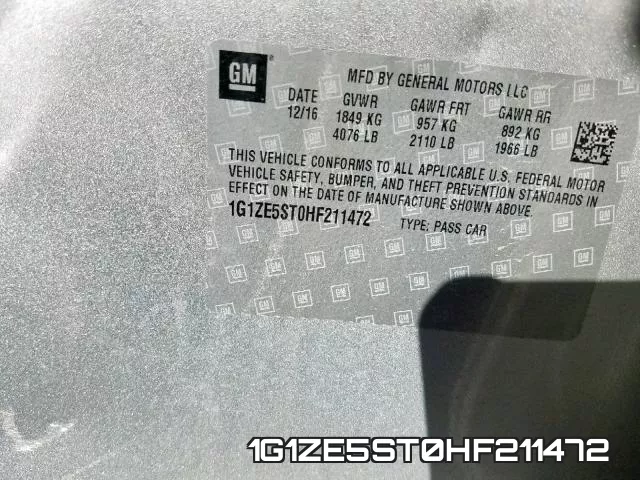 1G1ZE5ST0HF211472 фото 2