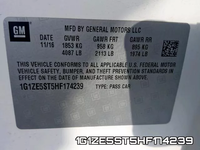 1G1ZE5ST5HF174239 фото 2