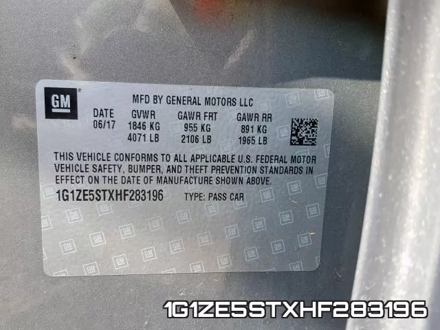 1G1ZE5STXHF283196 фото 2