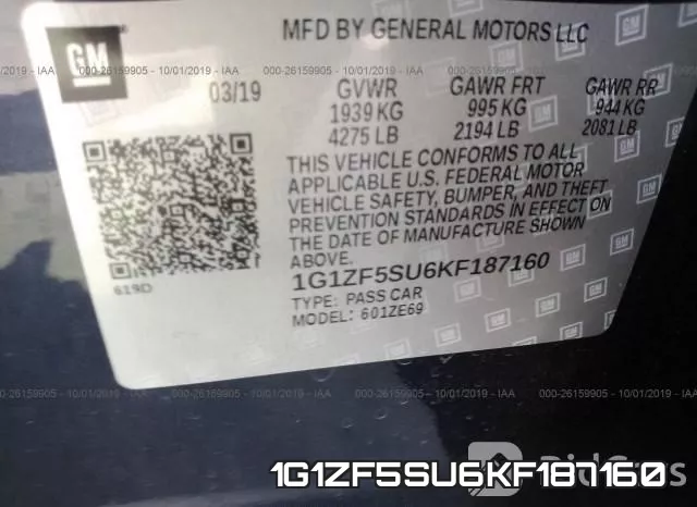 1G1ZF5SU6KF187160 фото 10
