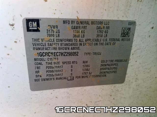 1GCRCNEC7HZ298052 фото 2