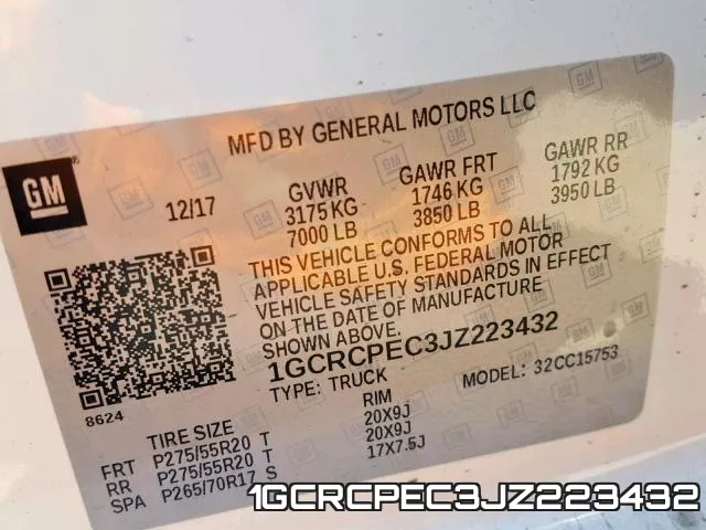 1GCRCPEC3JZ223432 фото 2