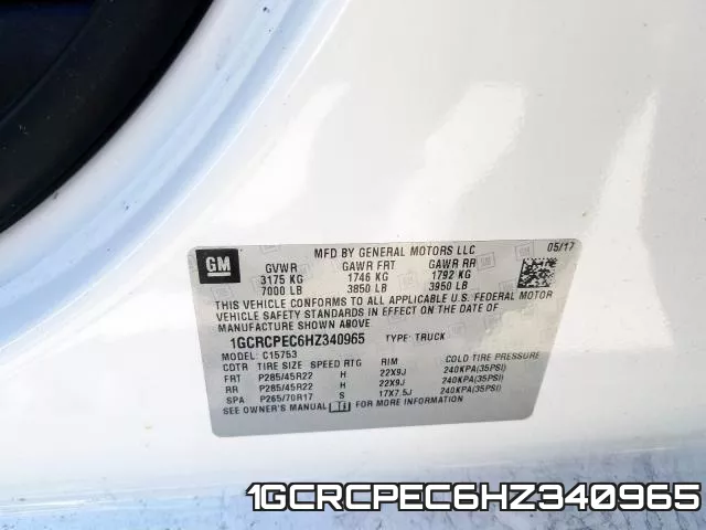 1GCRCPEC6HZ340965 фото 2