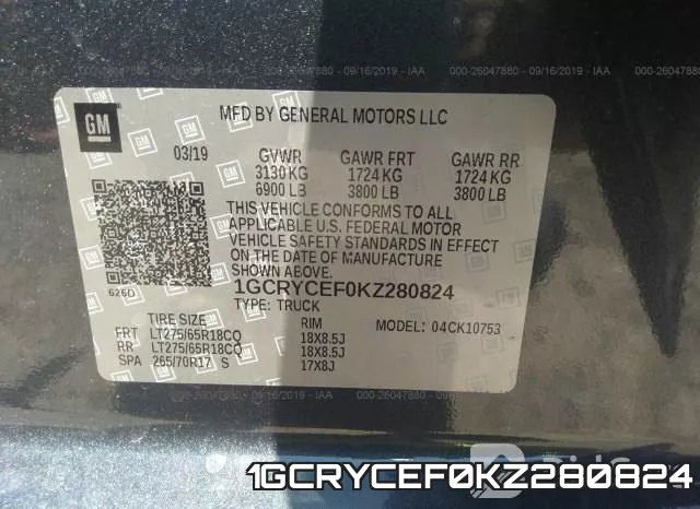 1GCRYCEF0KZ280824 фото 10
