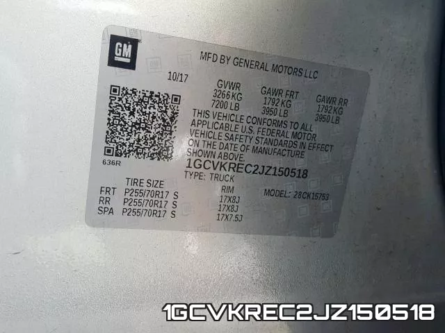 1GCVKREC2JZ150518 фото 2