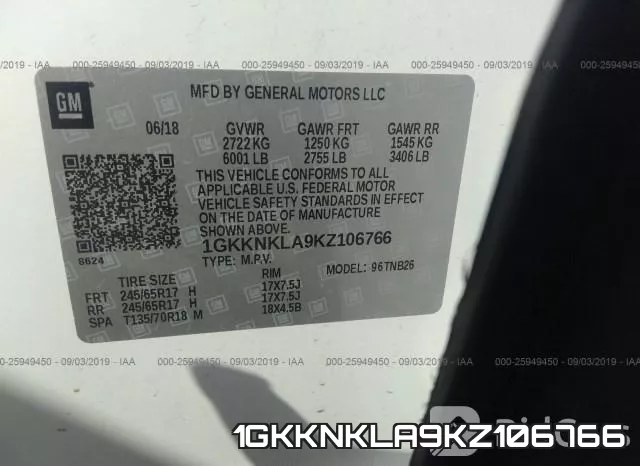1GKKNKLA9KZ106766 фото 10