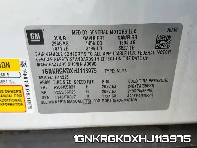 1GNKRGKDXHJ113975 фото 2