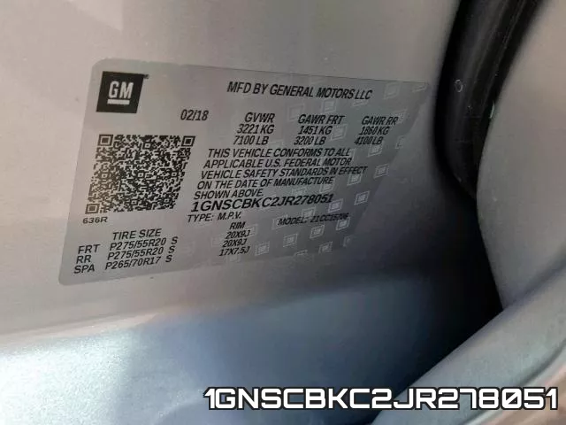 1GNSCBKC2JR278051 фото 2