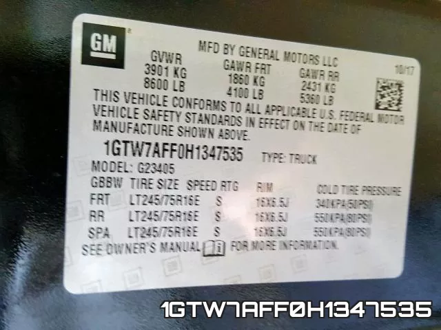 1GTW7AFF0H1347535 фото 2