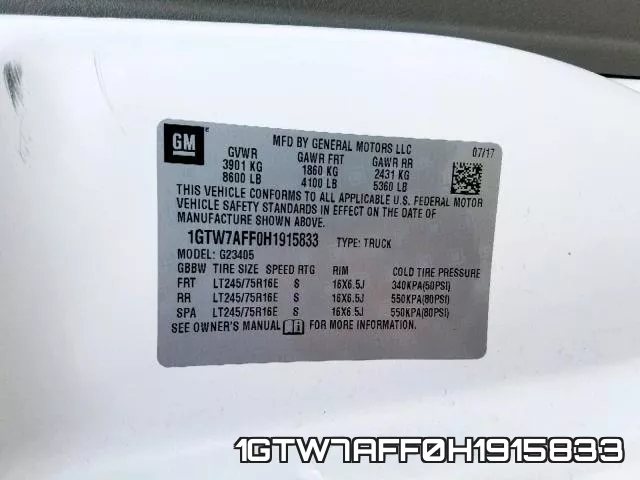 1GTW7AFF0H1915833 фото 2