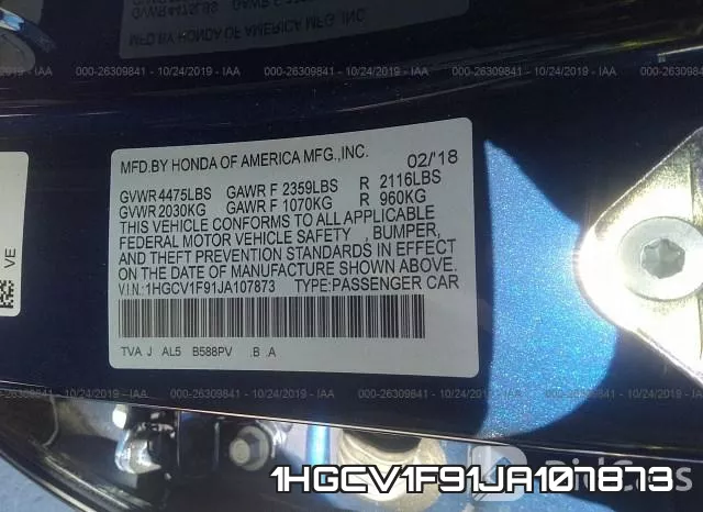 1HGCV1F91JA107873 фото 10
