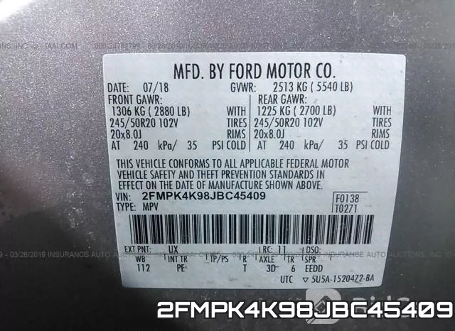 2FMPK4K98JBC45409 фото 9
