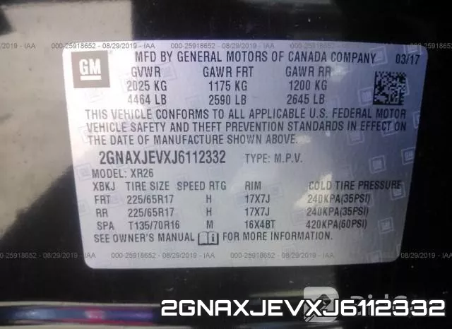 2GNAXJEVXJ6112332 фото 10