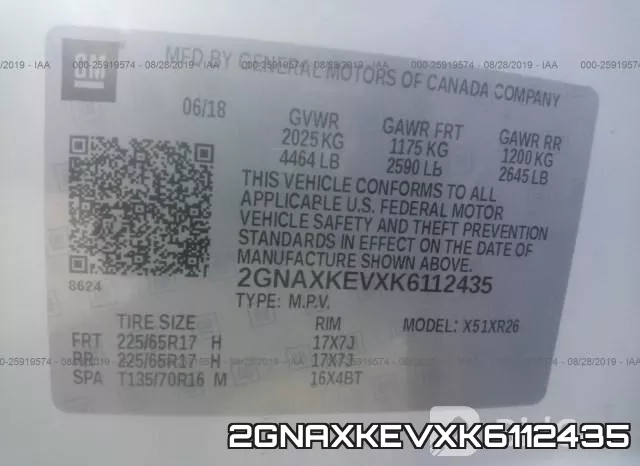 2GNAXKEVXK6112435 фото 10