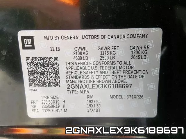 2GNAXLEX3K6188697 фото 2