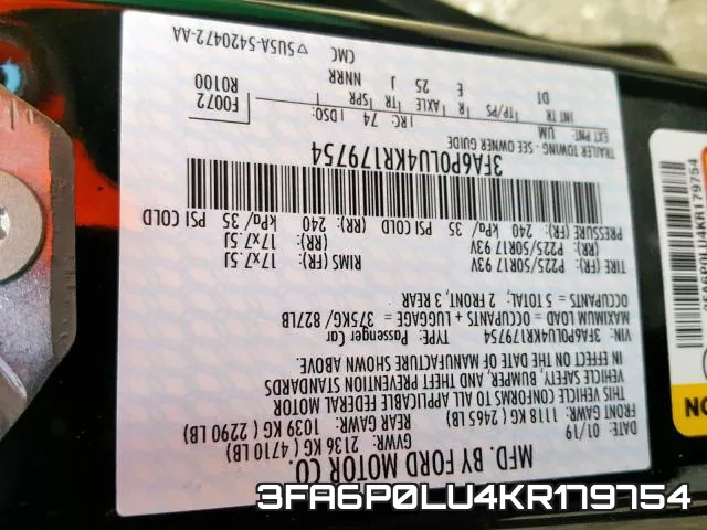 3FA6P0LU4KR179754 фото 2
