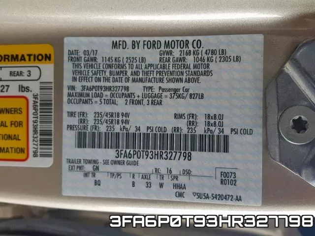 3FA6P0T93HR327798 фото 2