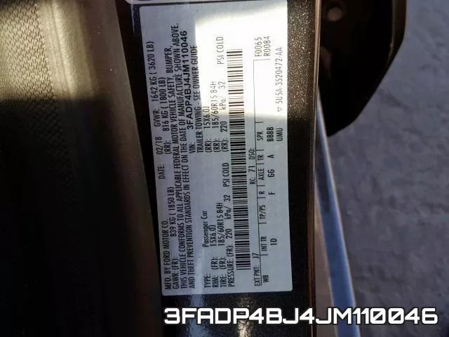 3FADP4BJ4JM110046 фото 2