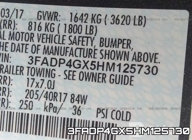 3FADP4GX5HM125730 фото 10