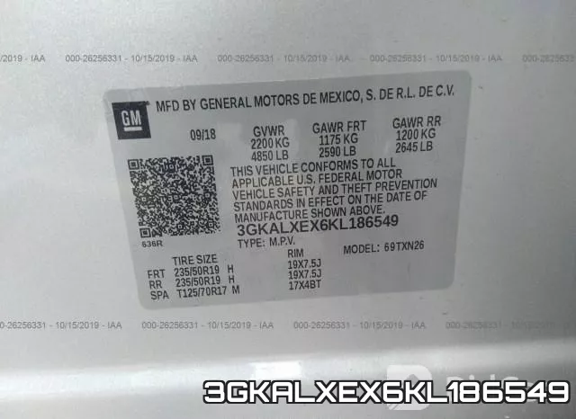 3GKALXEX6KL186549 фото 10