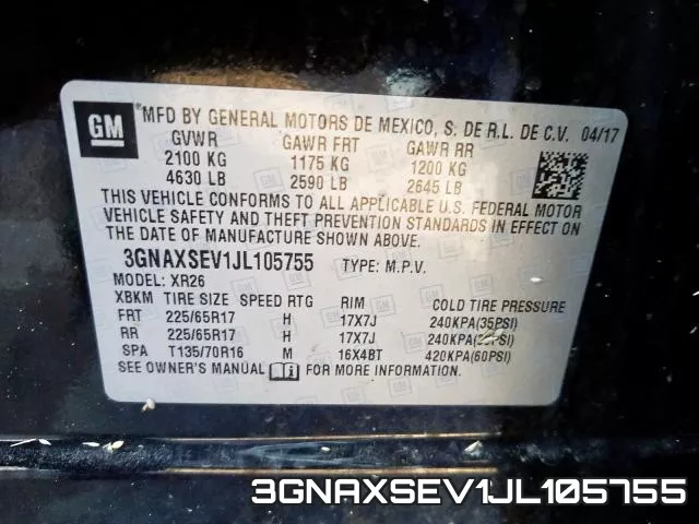 3GNAXSEV1JL105755 фото 2