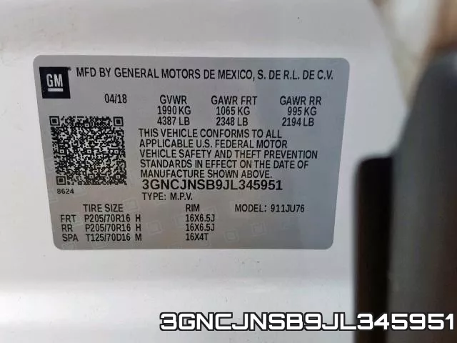 3GNCJNSB9JL345951 фото 2