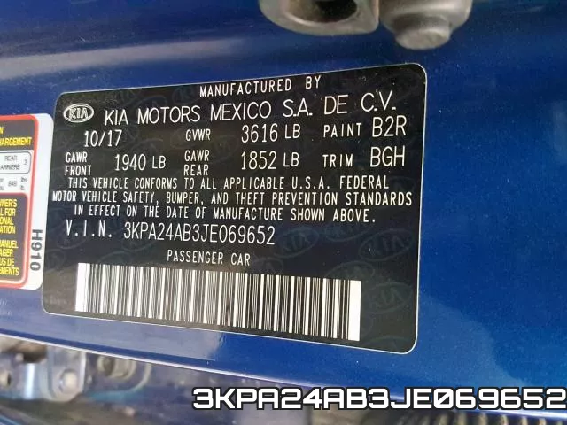 3KPA24AB3JE069652 фото 2