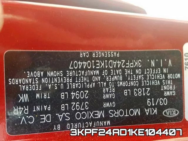 3KPF24AD1KE104407 фото 2