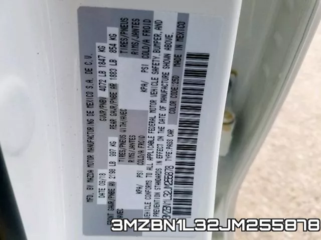 3MZBN1L32JM255878 фото 2