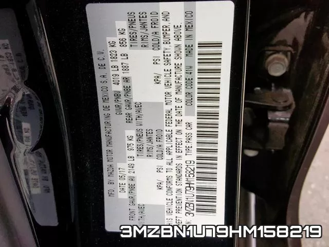 3MZBN1U79HM158219 фото 2