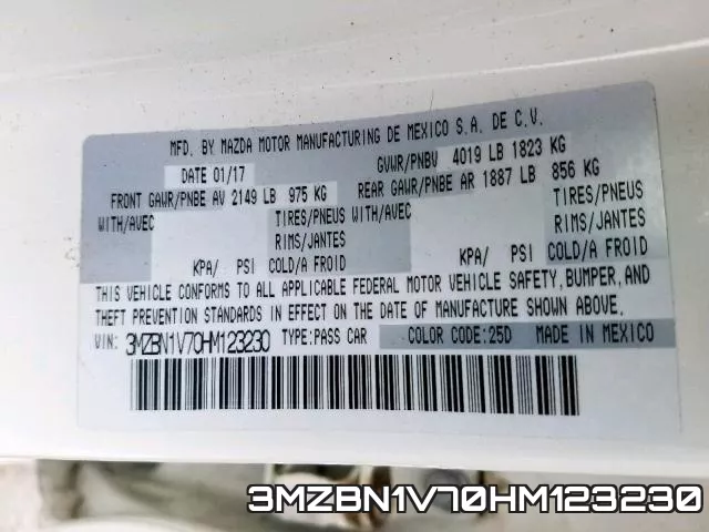 3MZBN1V70HM123230 фото 2