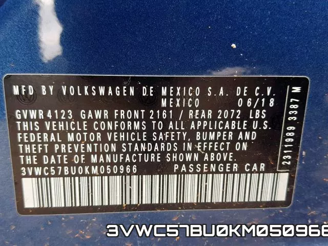3VWC57BU0KM050966 фото 2