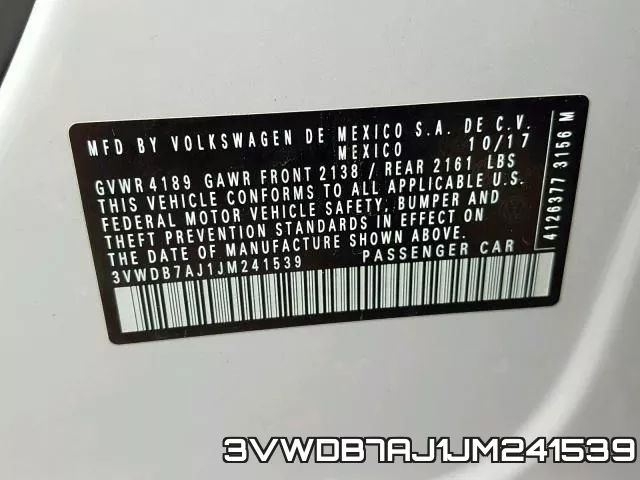 3VWDB7AJ1JM241539 фото 2