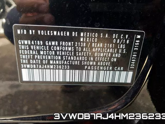 3VWDB7AJ4HM236233 фото 2