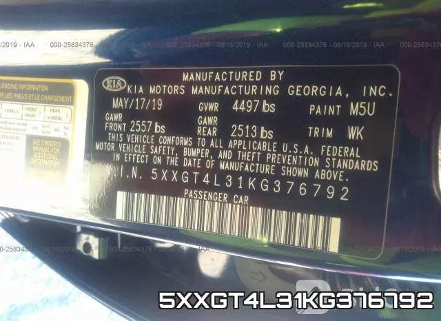 5XXGT4L31KG376792 фото 10