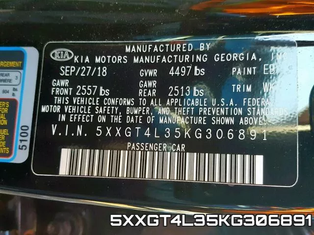 5XXGT4L35KG306891 фото 2