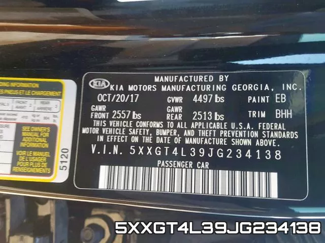 5XXGT4L39JG234138 фото 2