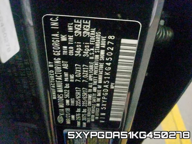 5XYPGDA51KG450278 фото 2