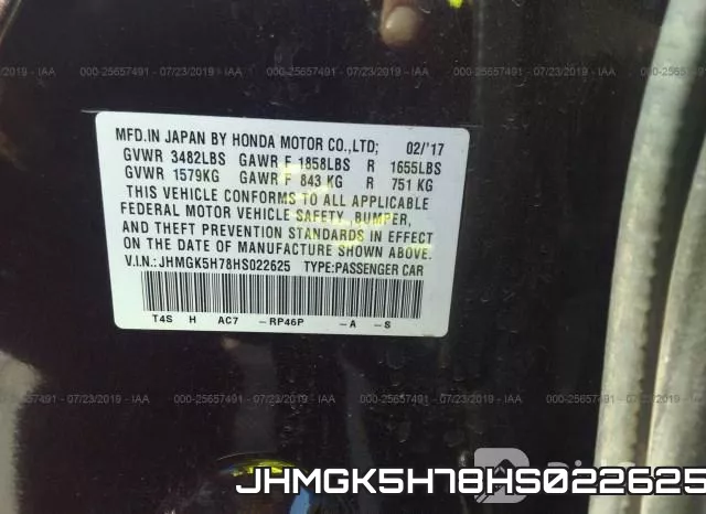 JHMGK5H78HS022625 фото 10