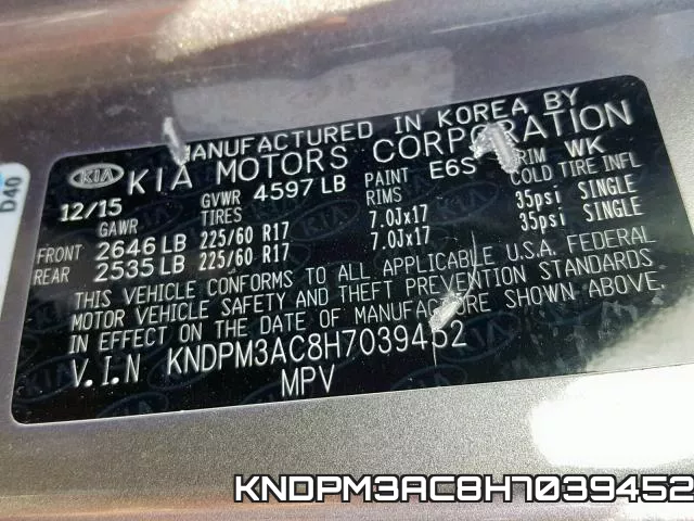 KNDPM3AC8H7039452 фото 2