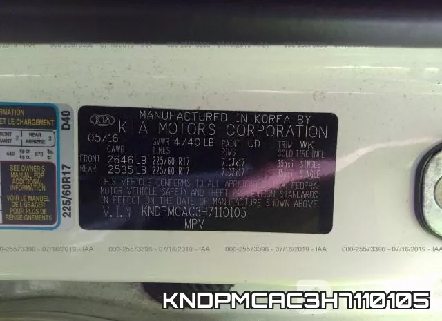 KNDPMCAC3H7110105 фото 10