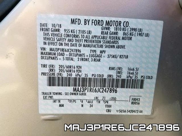 MAJ3P1RE6JC247896 фото 2