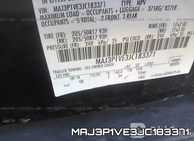 MAJ3P1VE3JC183371 фото 10