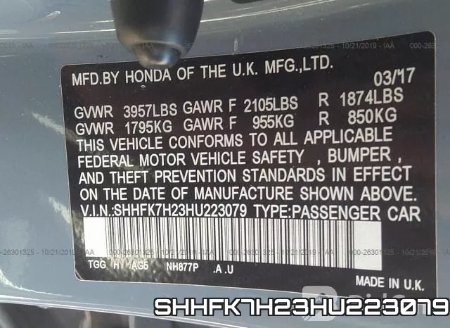 SHHFK7H23HU223079 фото 10