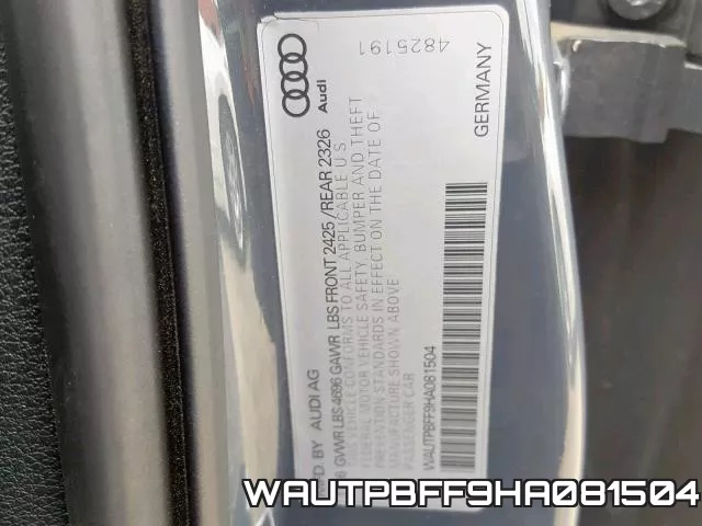 WAUTPBFF9HA081504 фото 2