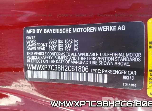 WMWXP7C38H2C61806 фото 10