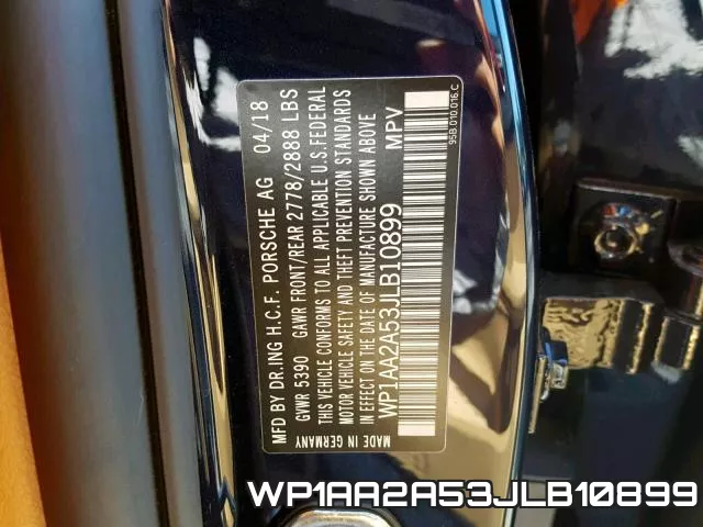 WP1AA2A53JLB10899 фото 2