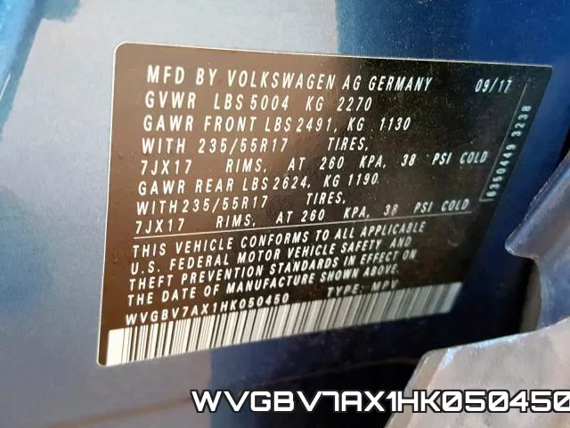 WVGBV7AX1HK050450 фото 2